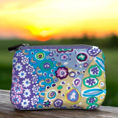 Lavender Abstract Coin Pouch (small zipper pouch)