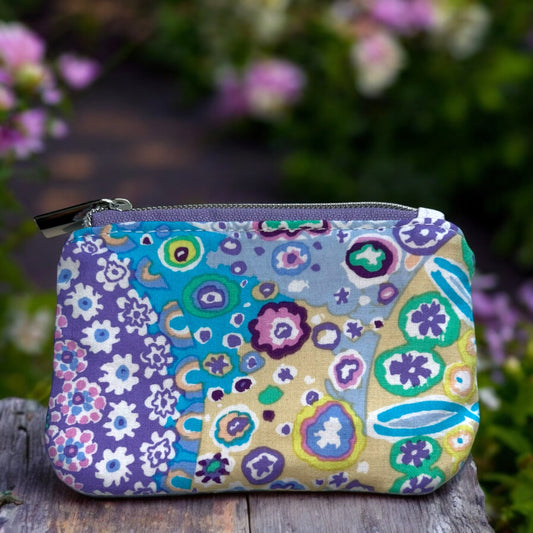 Lavender Abstract Coin Pouch (small zipper pouch)