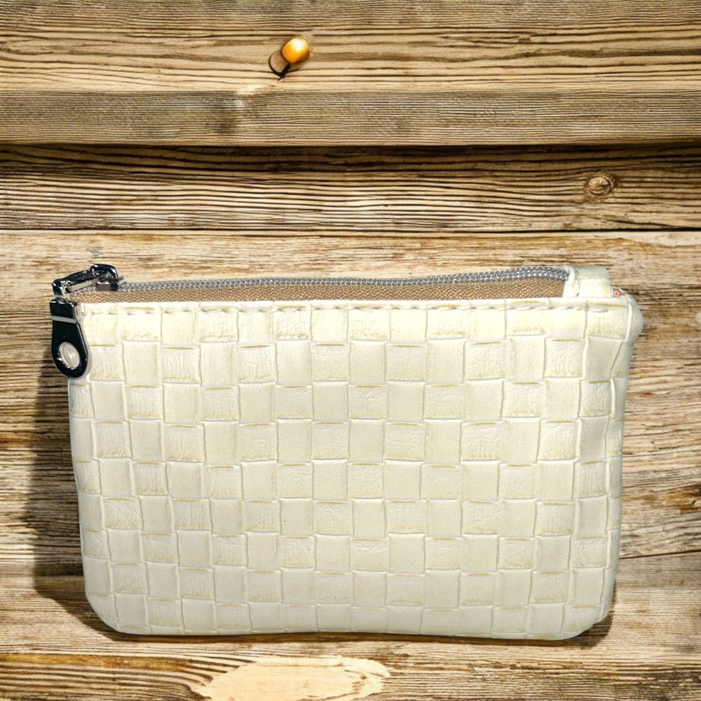 Cream Tile  Coin Pouch (small zipper pouch)