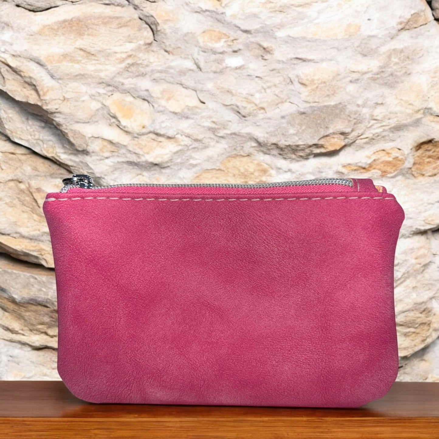 Fuchsia Pink Coin Pouch (small zipper pouch)