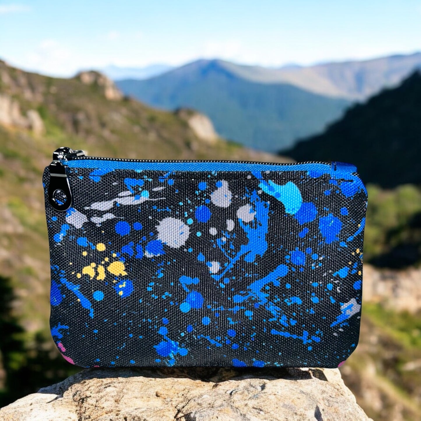 Abstract Blue Coin Pouch (small zipper pouch)