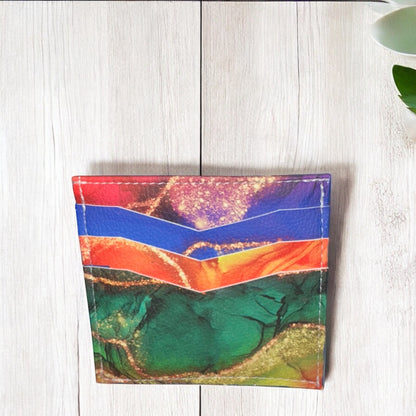 Green and Gold Marbled Print Essential Wallet