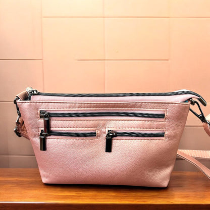 Apricot "Lots of Pockets" Handcrafted Crossbody Bag