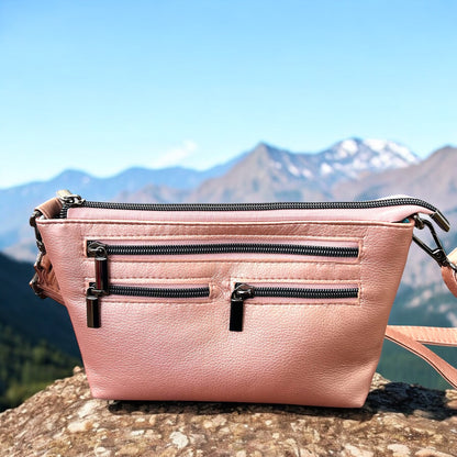 Apricot "Lots of Pockets" Handcrafted Crossbody Bag