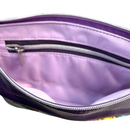 Flowers and Purple Starburn Crossbody Bag
