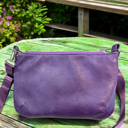 Flowers and Purple Starburn Crossbody Bag