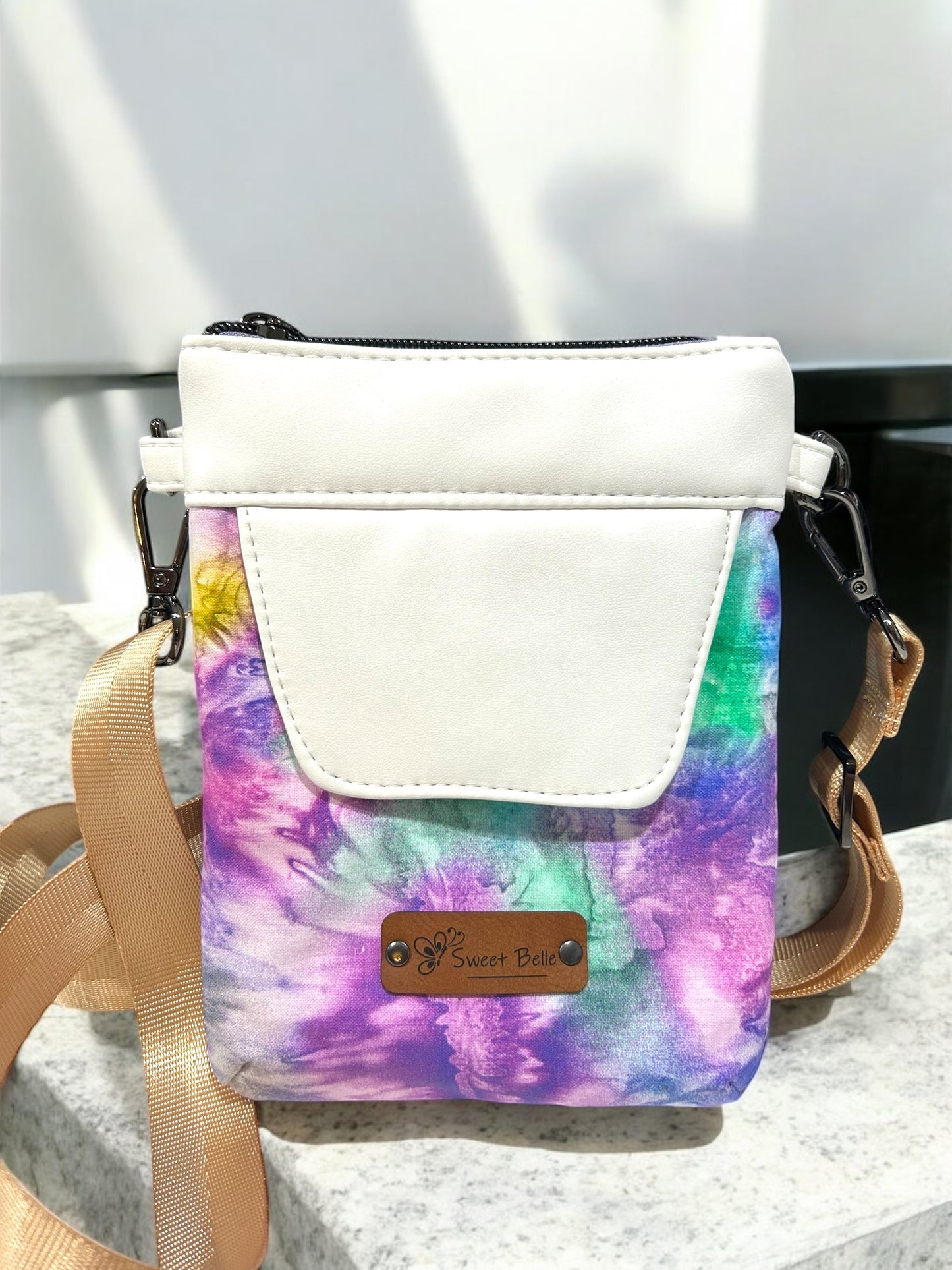 White Flap Phone Sling/Crossbody Bag