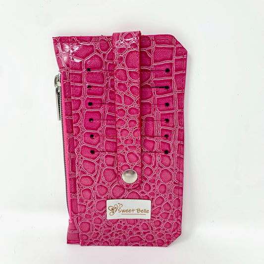 Magenta Pink Croc Wallet
