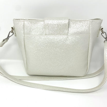 White Textured Crossbody Bag