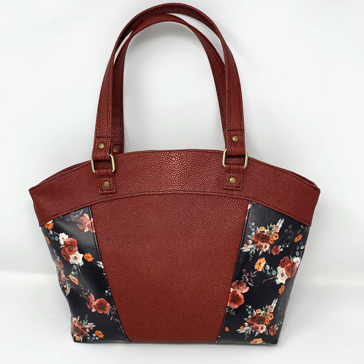 Copper and Black Flower Shoulder Bag